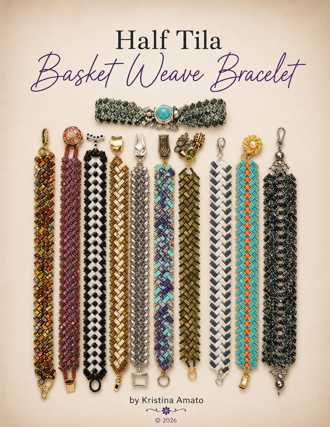 Half Tila Basket Weave Bracelet Tutorial - Digital PDF Downlaod