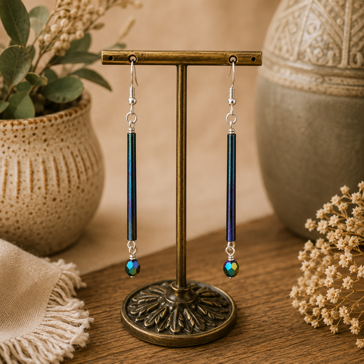 Vintage Bugle Drop Earrings