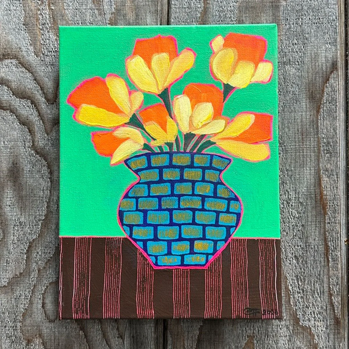 Canvas_0039_Vase of Daffodils on Green 1.jpg