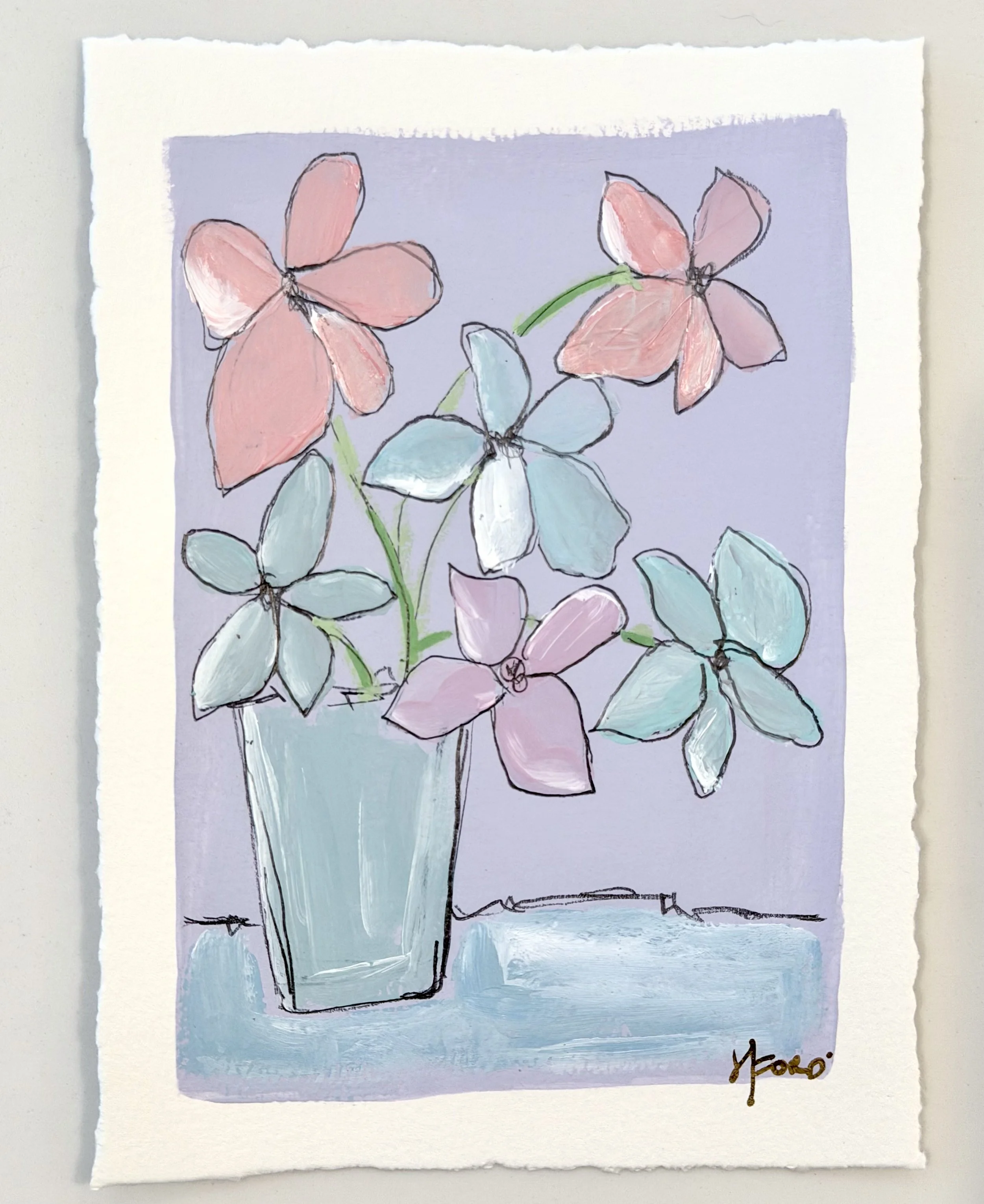 Serene Pastel Floral Artwork