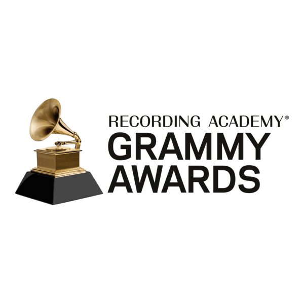 Logo for the Recording Academy Grammy Awards featuring a gold gramophone statue and text.