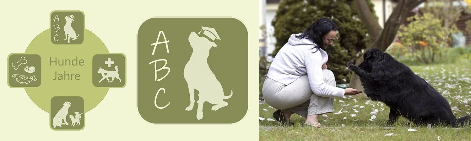 Banner der Hundeschule mit Kathrin und ihrer Hündin Dietutnix