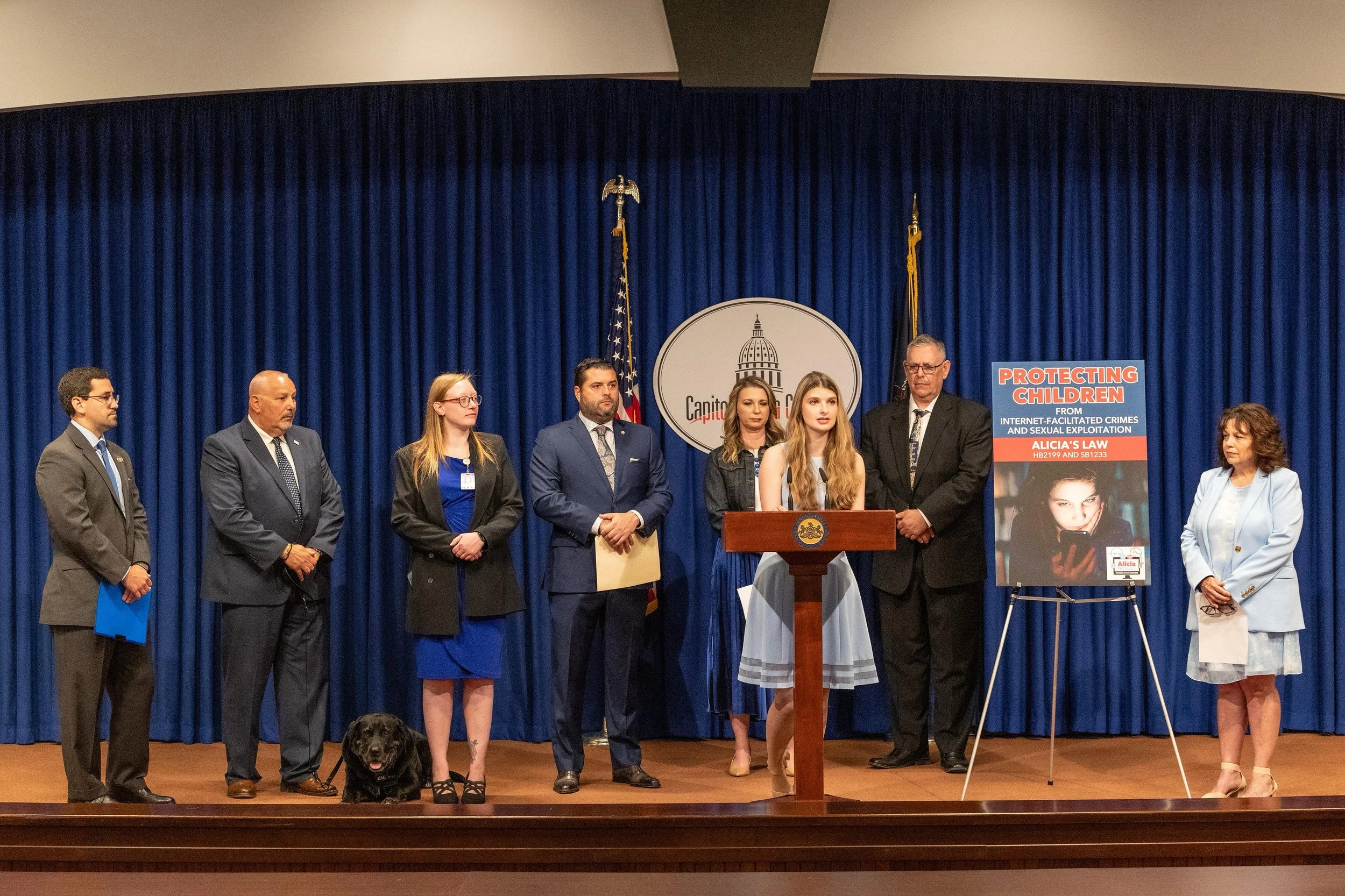Alicia Kozak Kozakiewicz speaks as Alicia's Law is passed