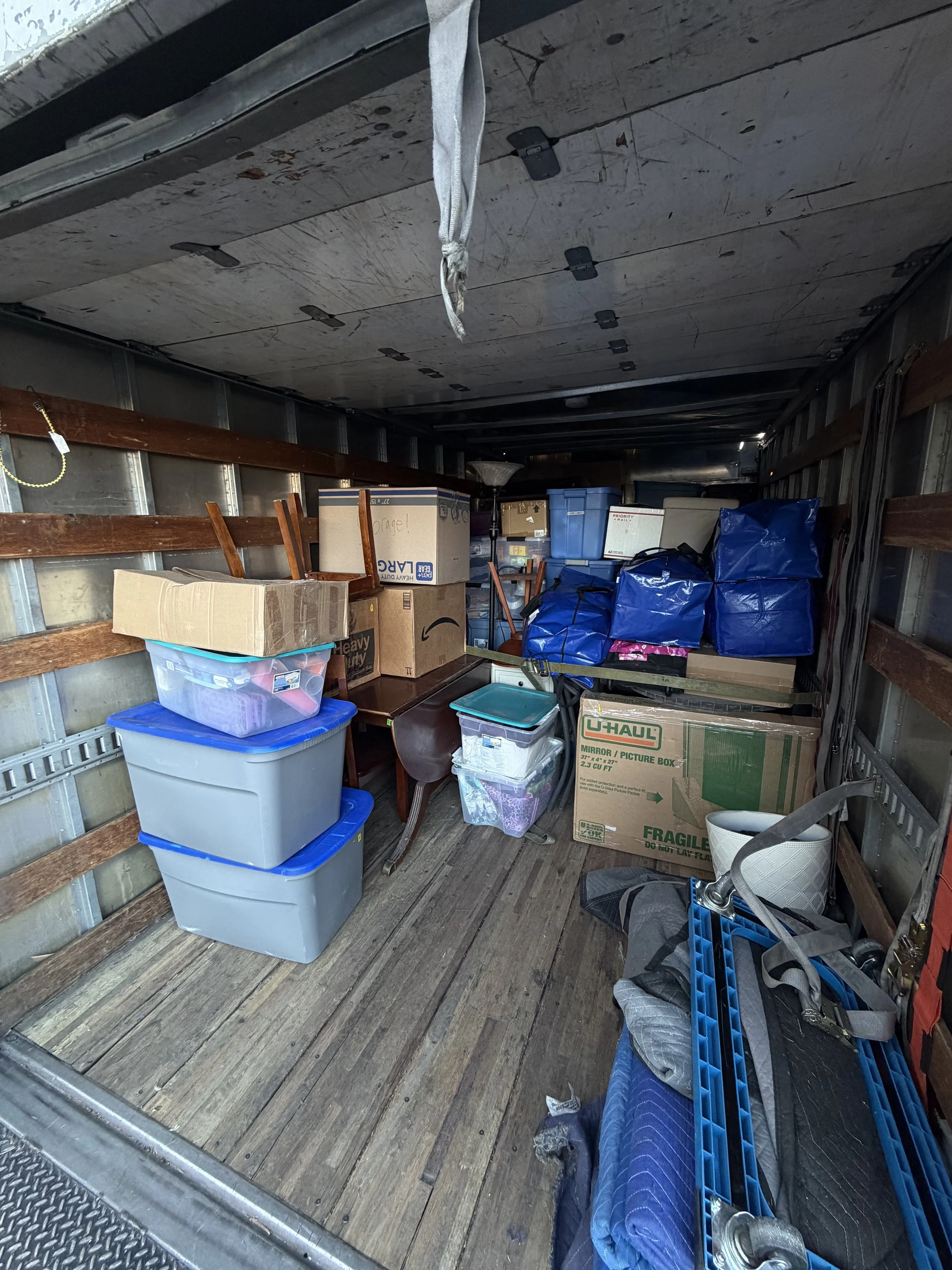 Loading up truck with household goods