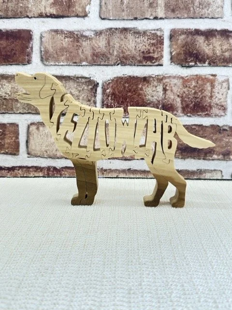 Wooden Yellow Lab Dog Puzzle