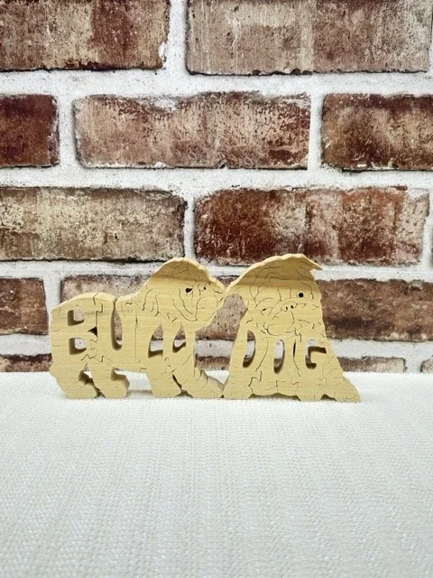 Wooden Bulldog Puppies Puzzle