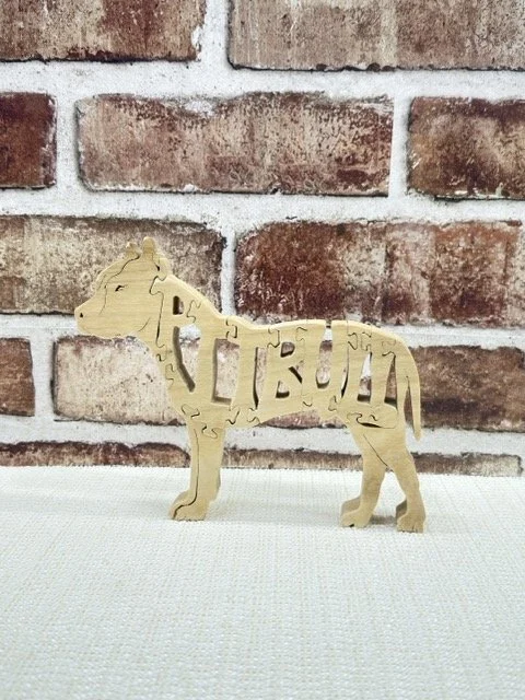 Wooden Pitbull Dog Puzzle