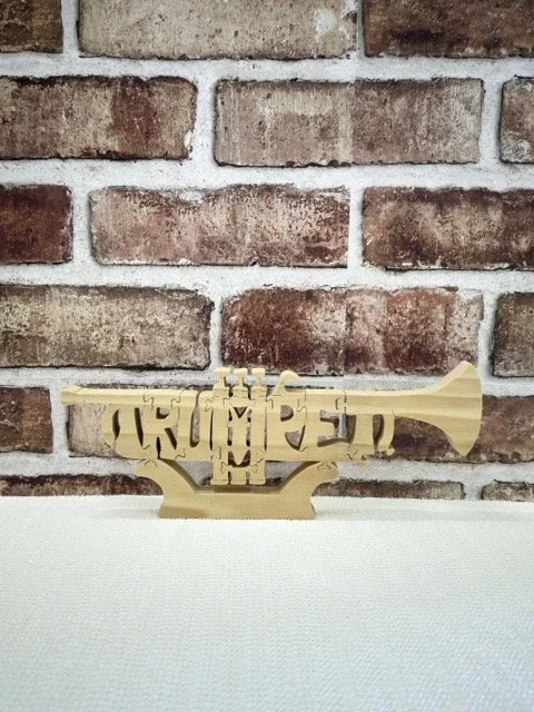 Wooden Trumpet Musical Instrument Puzzle