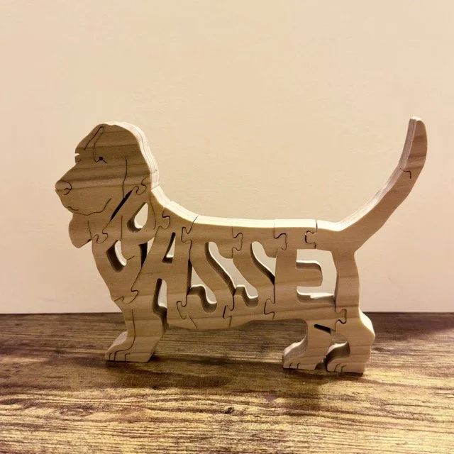Handcrafted Basset Hound Dog Puzzle