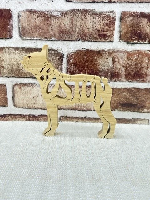 Wooden Boston Dog Puzzle