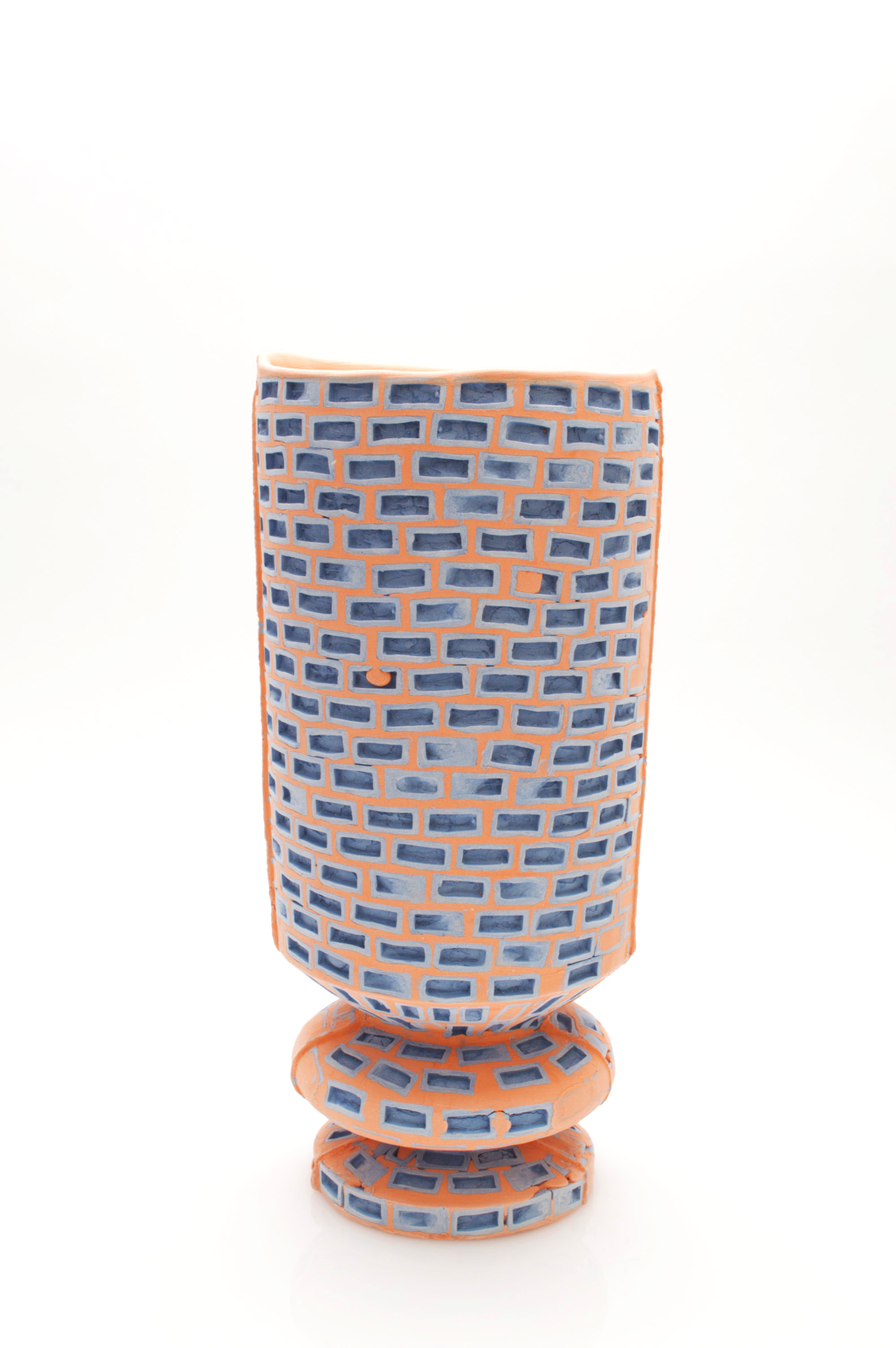 Mini-Brickware Vase (Blue &amp; Orange) (Copy)