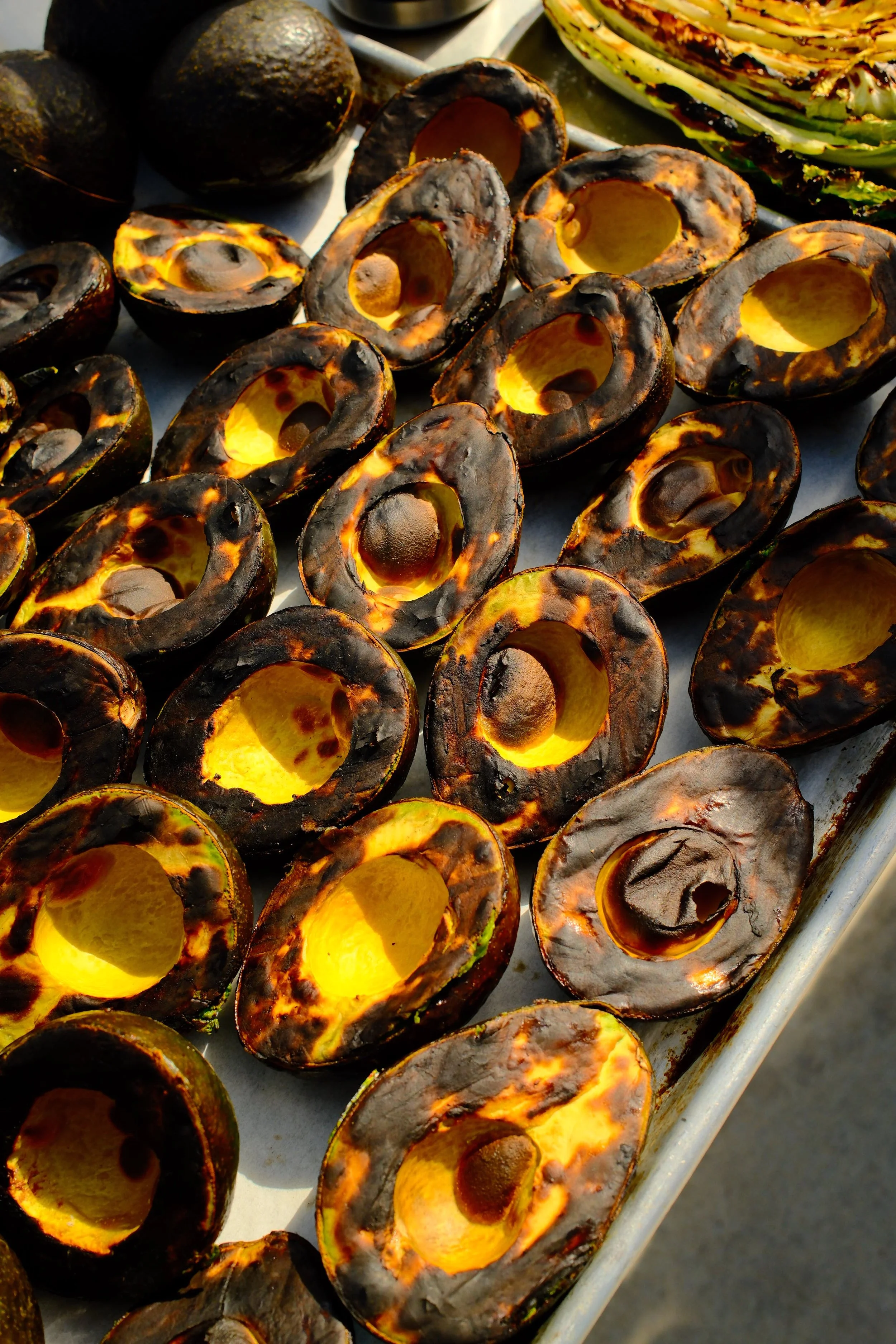 Charred avocados