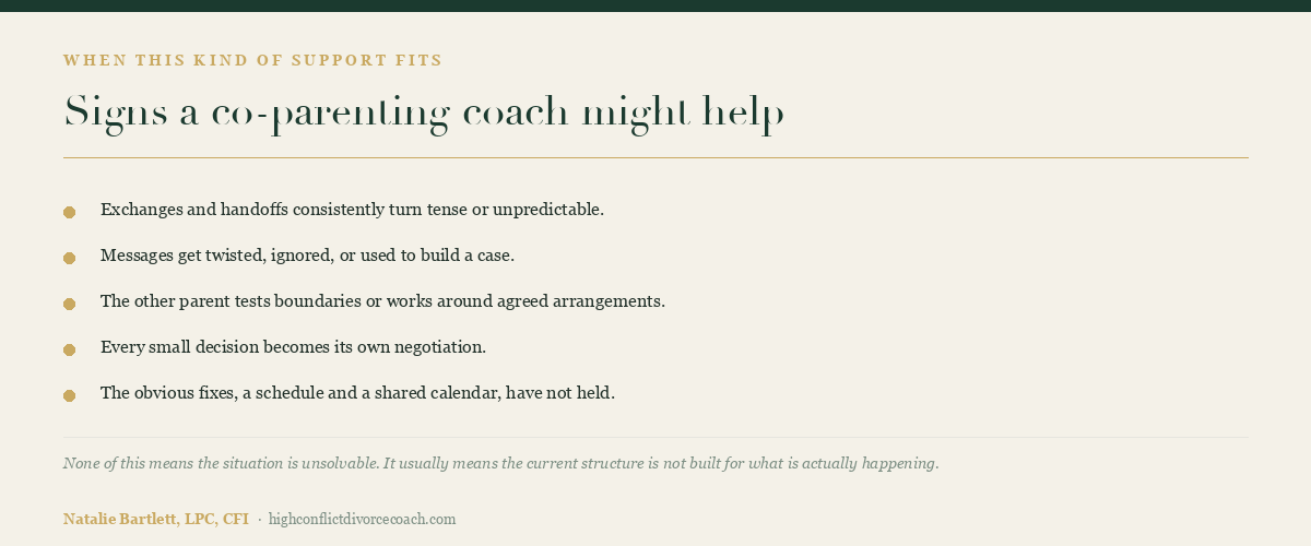 Signs a co-parenting coach might help