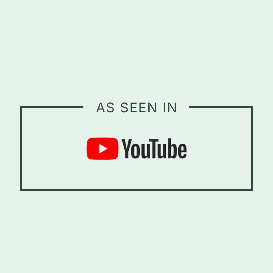 Text indicating content is from YouTube, on a plain light green background.