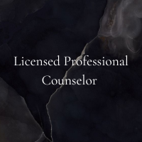 Text on a dark marble background that reads 'Licensed Professional Counselor'.