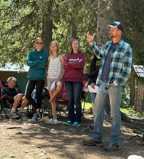 Pastor Matt preaching at Family Camp