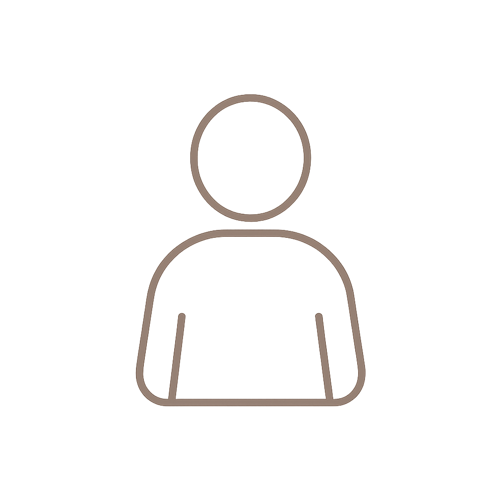 Outline of a user icon, representing a person.