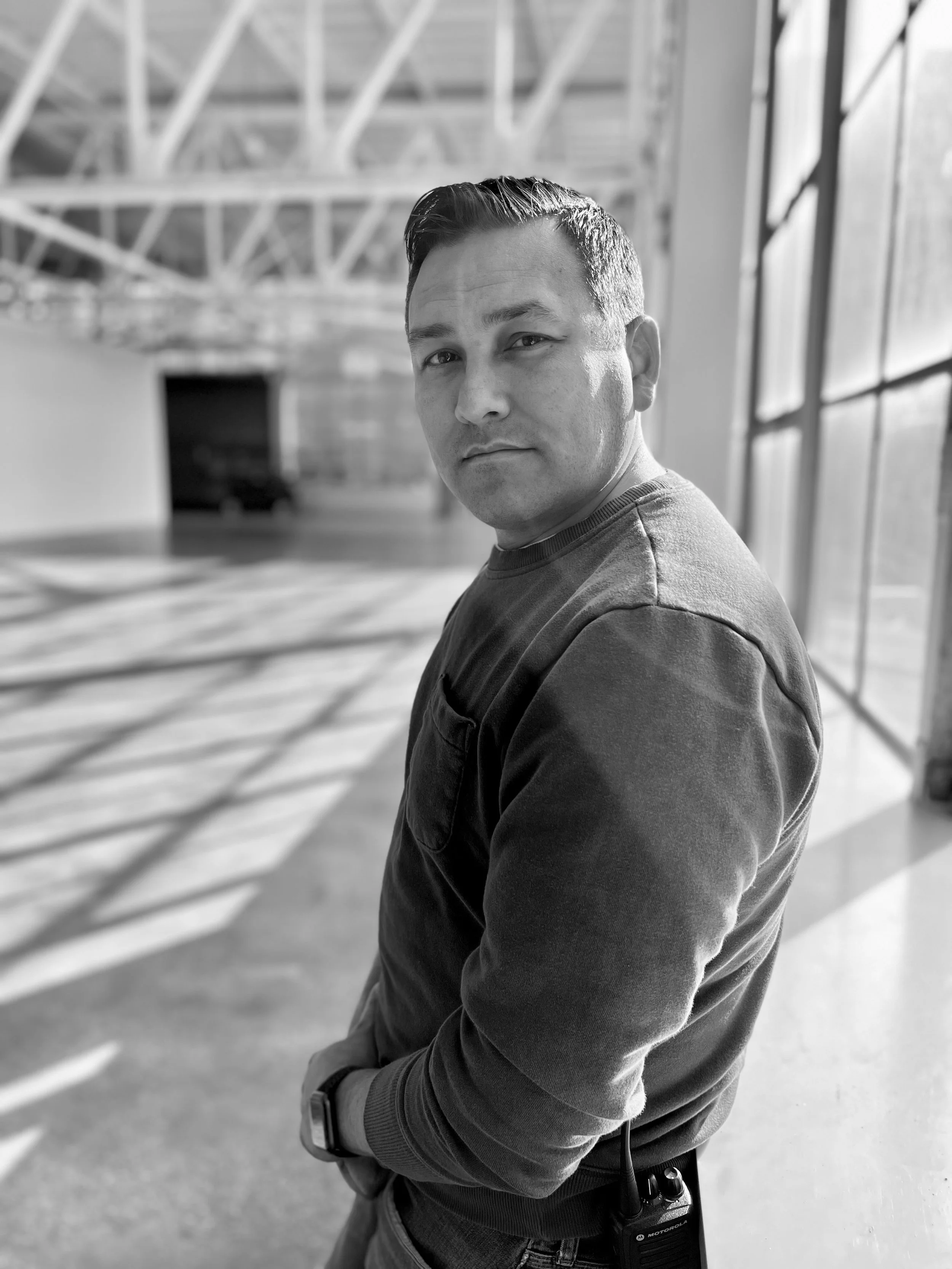 Black and white photo of Owner Matthew Allen