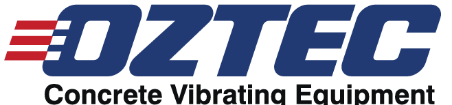 Logo of D2TEC with red, white, and blue design and the words "Concrete Vibrating Equipment" underneath