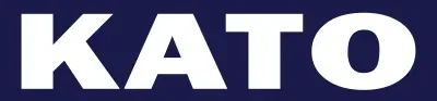 Black and white KATO logo with bold letters
