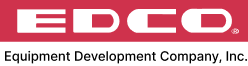 EDC logo in white on a red background