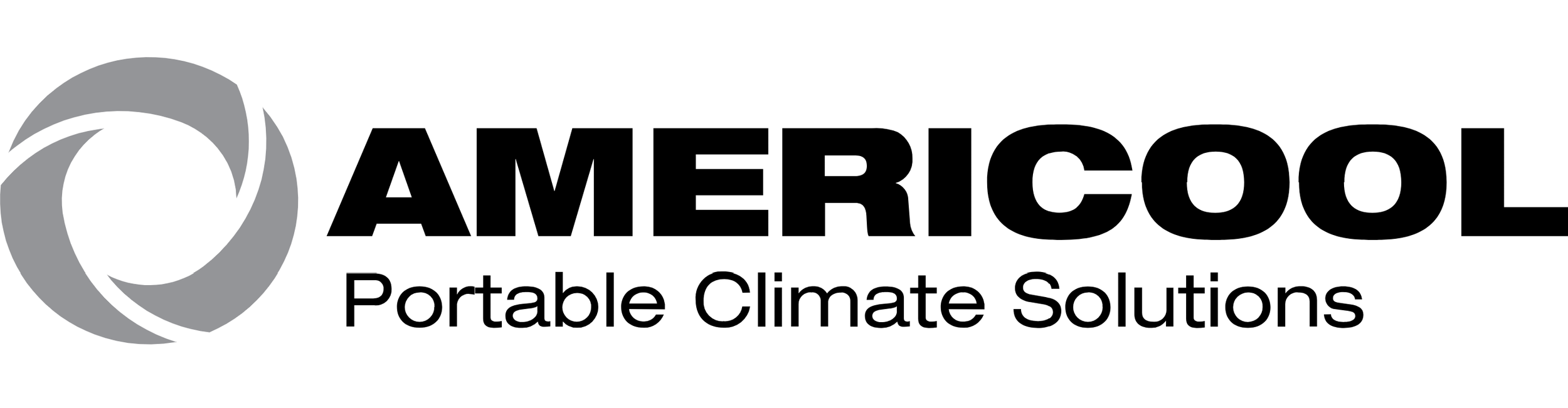 AMERICOOL logo with a swirl icon and the tagline 'Portable Climate Solutions'