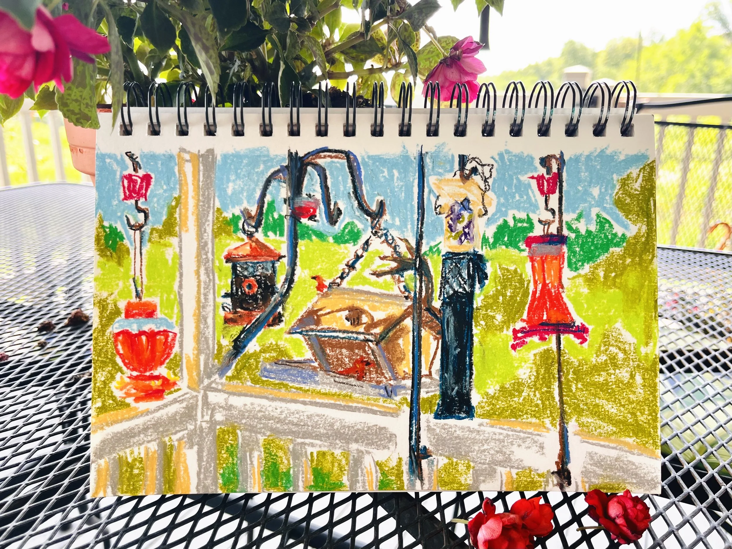 Grandma's Birdfeeders, Soft Pastel
