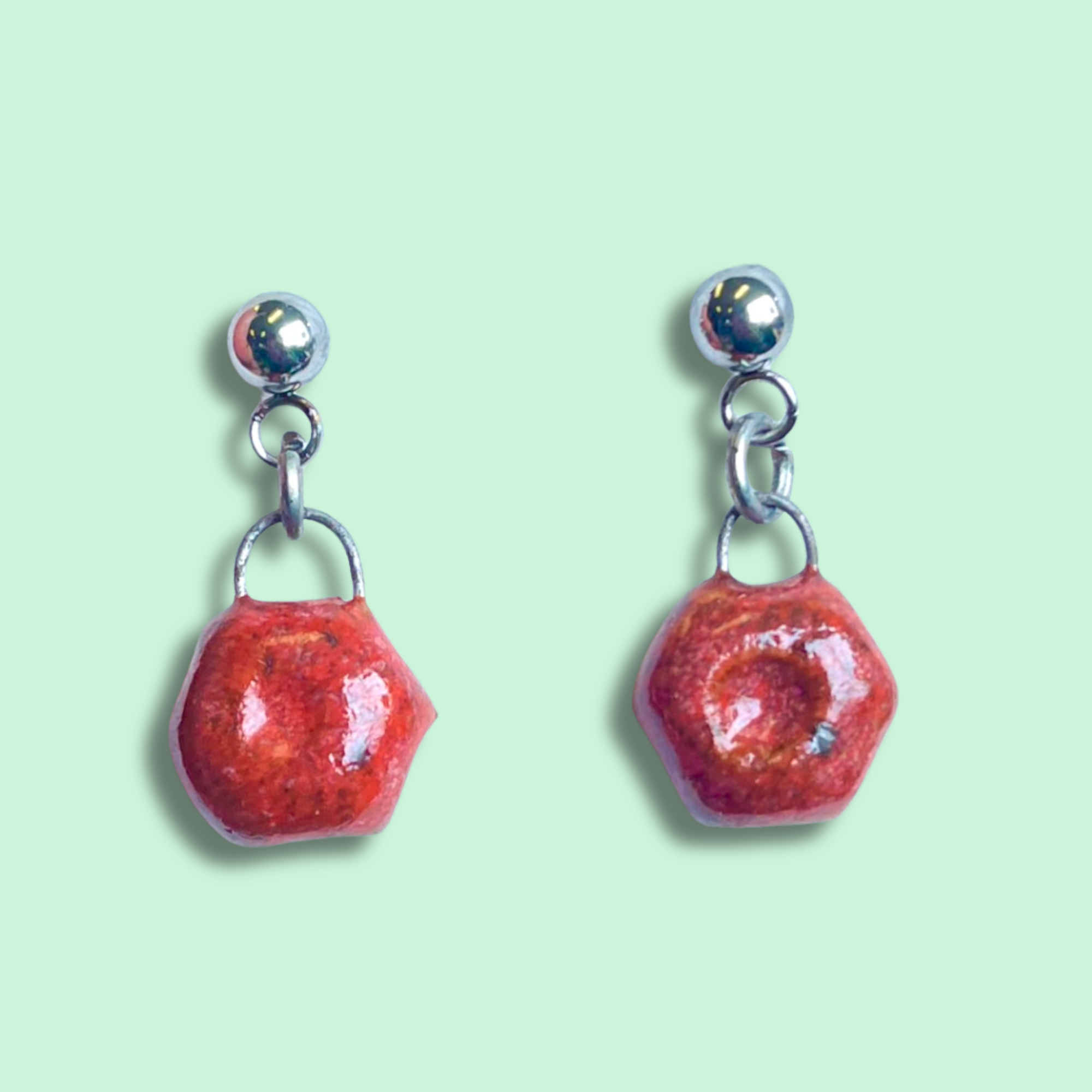 Teensy Red Flowers - Earrings