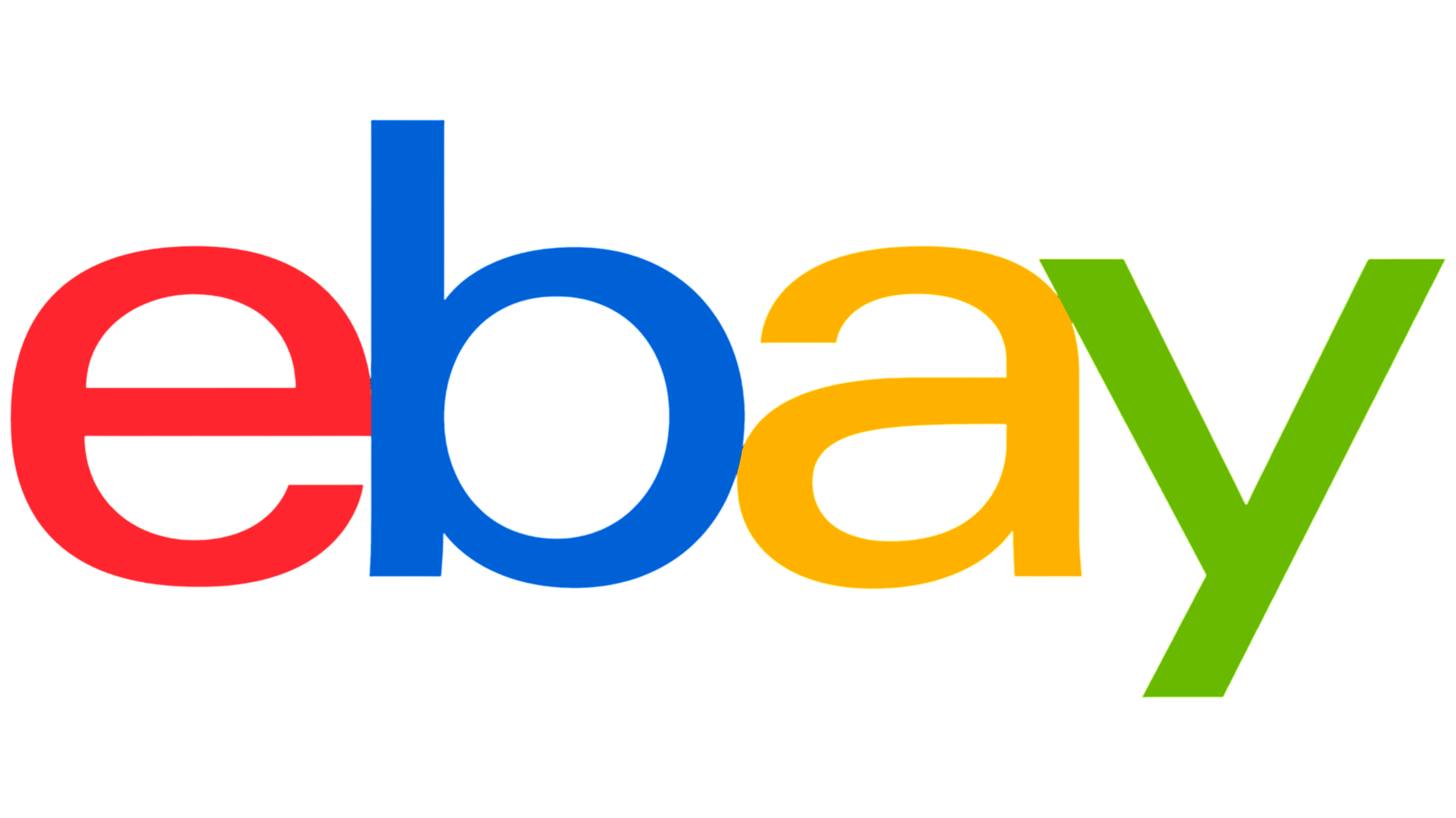 Colorful lowercase eBay logo on a black background