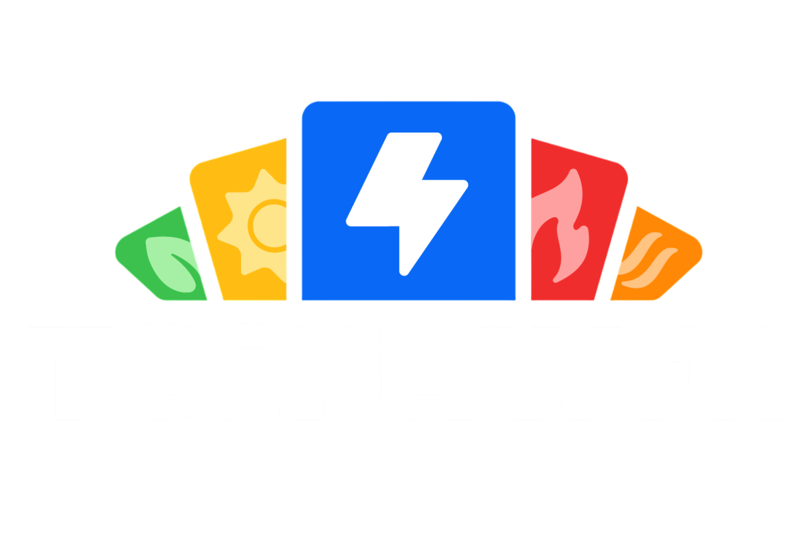 Colorful TCGPLAYER logo with a blue lightning bolt surrounded by leaf, sun, flame, and wave icons