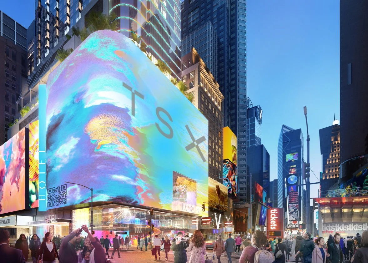 TSX building in Times Square New York City representing real estate permitting, entitlements, and land use approvals