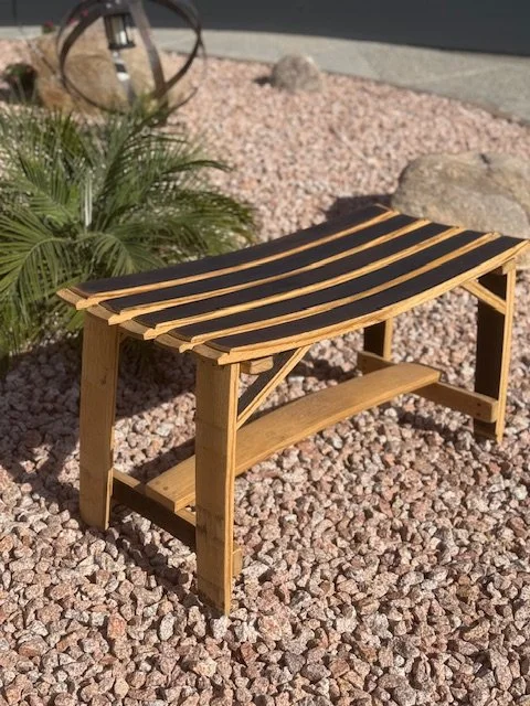 Whiskey Barrel Stave Bench, Version 1
