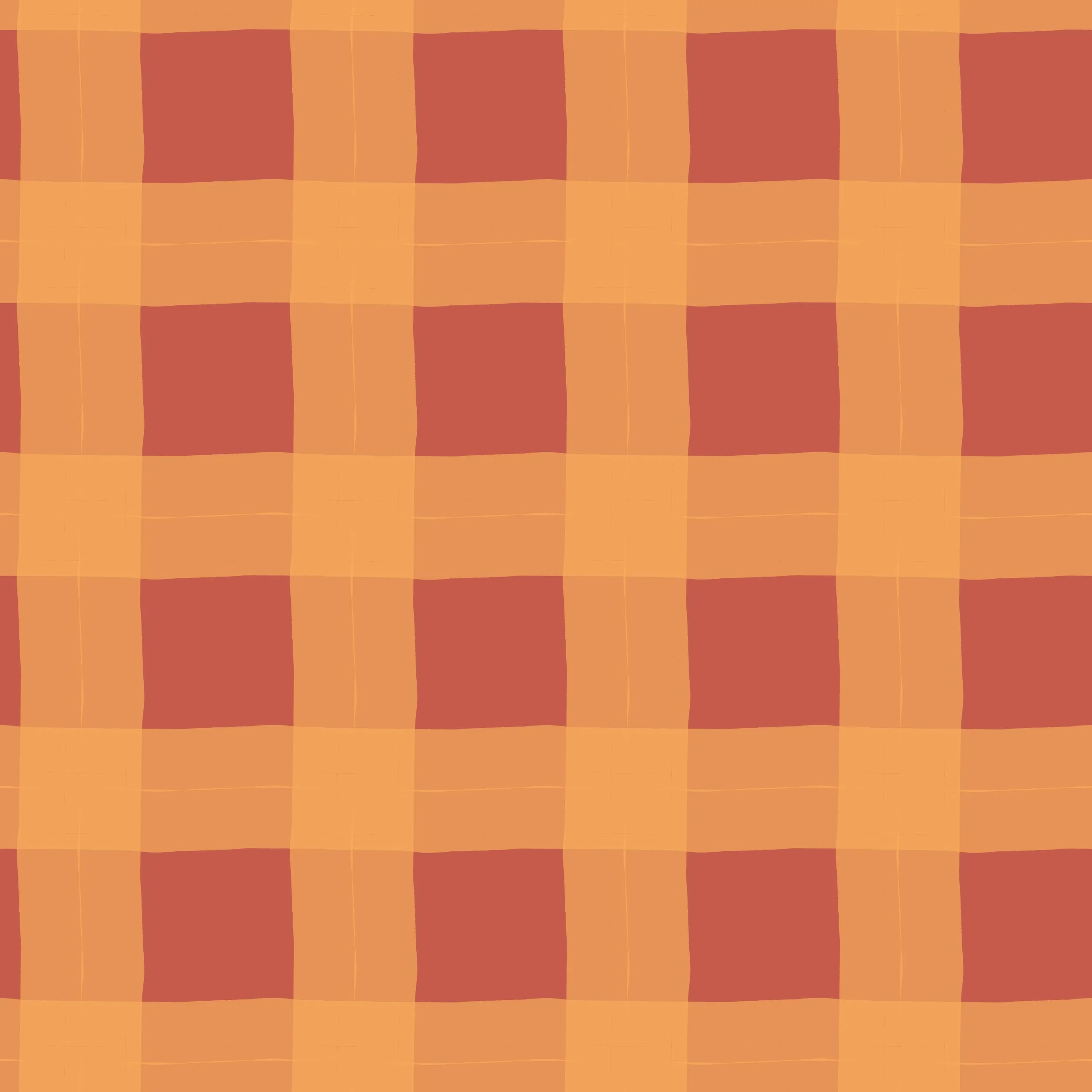 A checkered pattern with alternating orange and red squares.