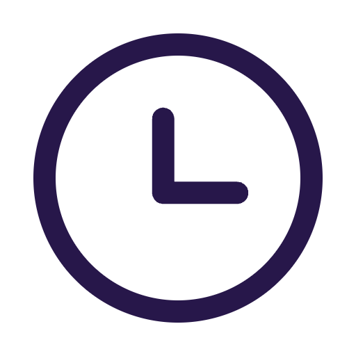 Clock icon showing the time at 3:00.