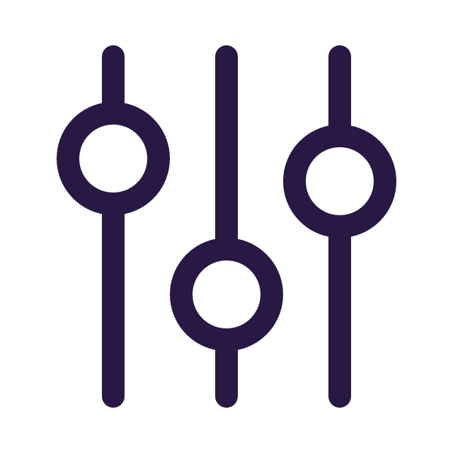 Sliders at various levels icon