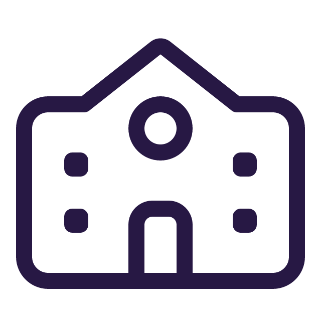 School building outline icon
