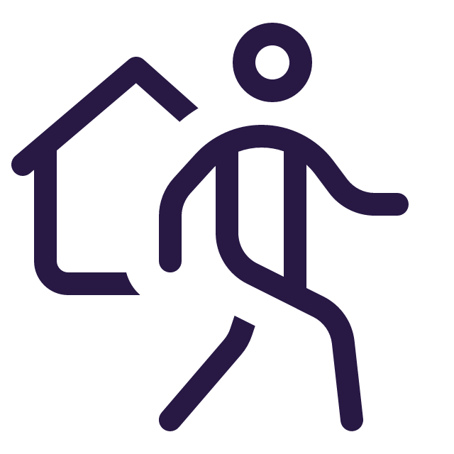 Person leaving house icon