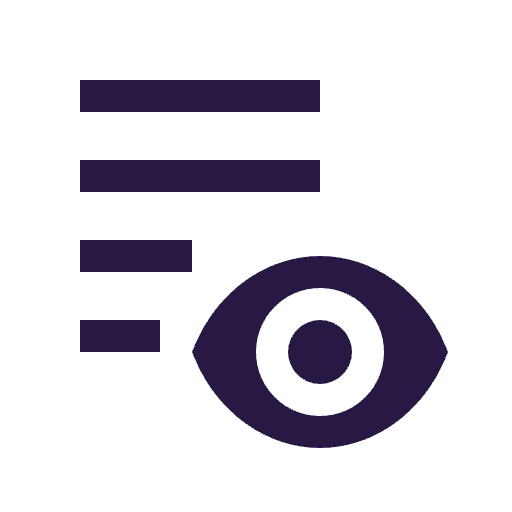 Eye with reading lines icon