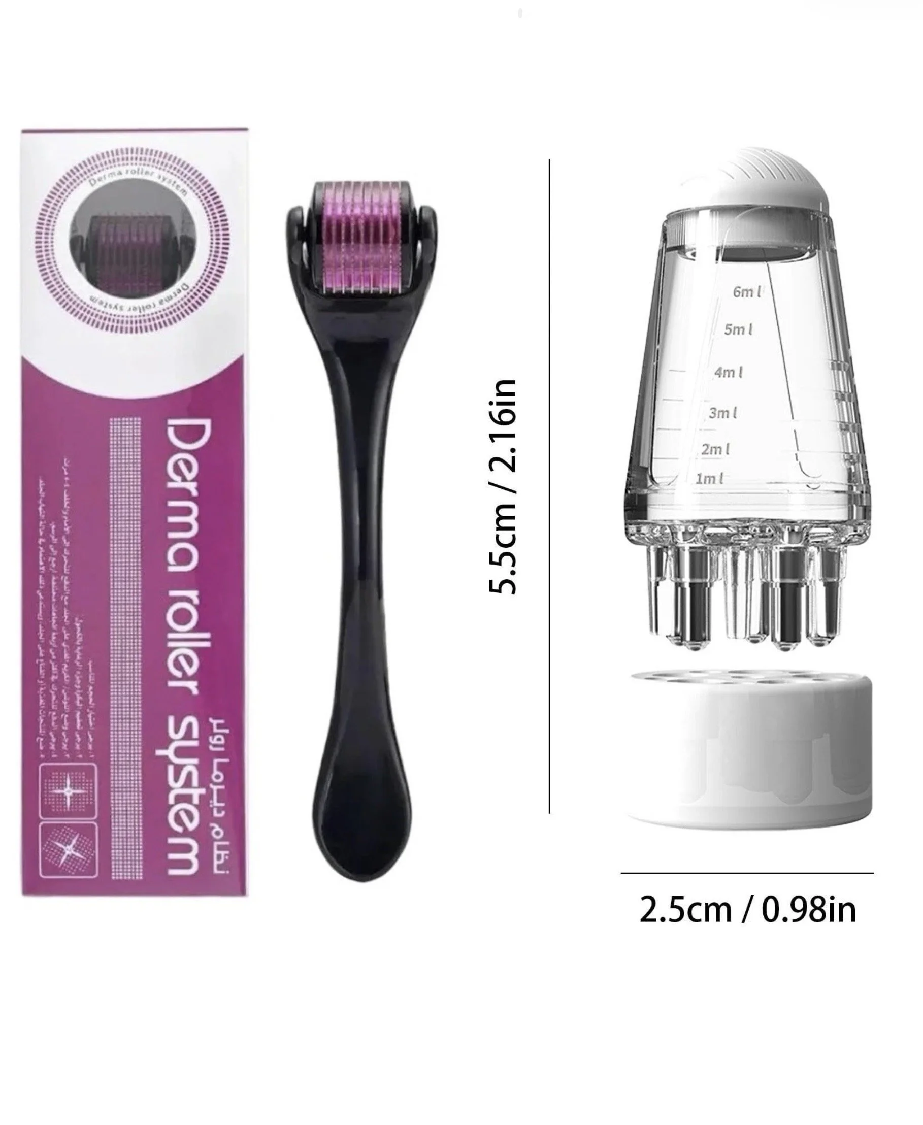 Titanium Micro Needle Derma Roller  + Scalp Liquid Applicator