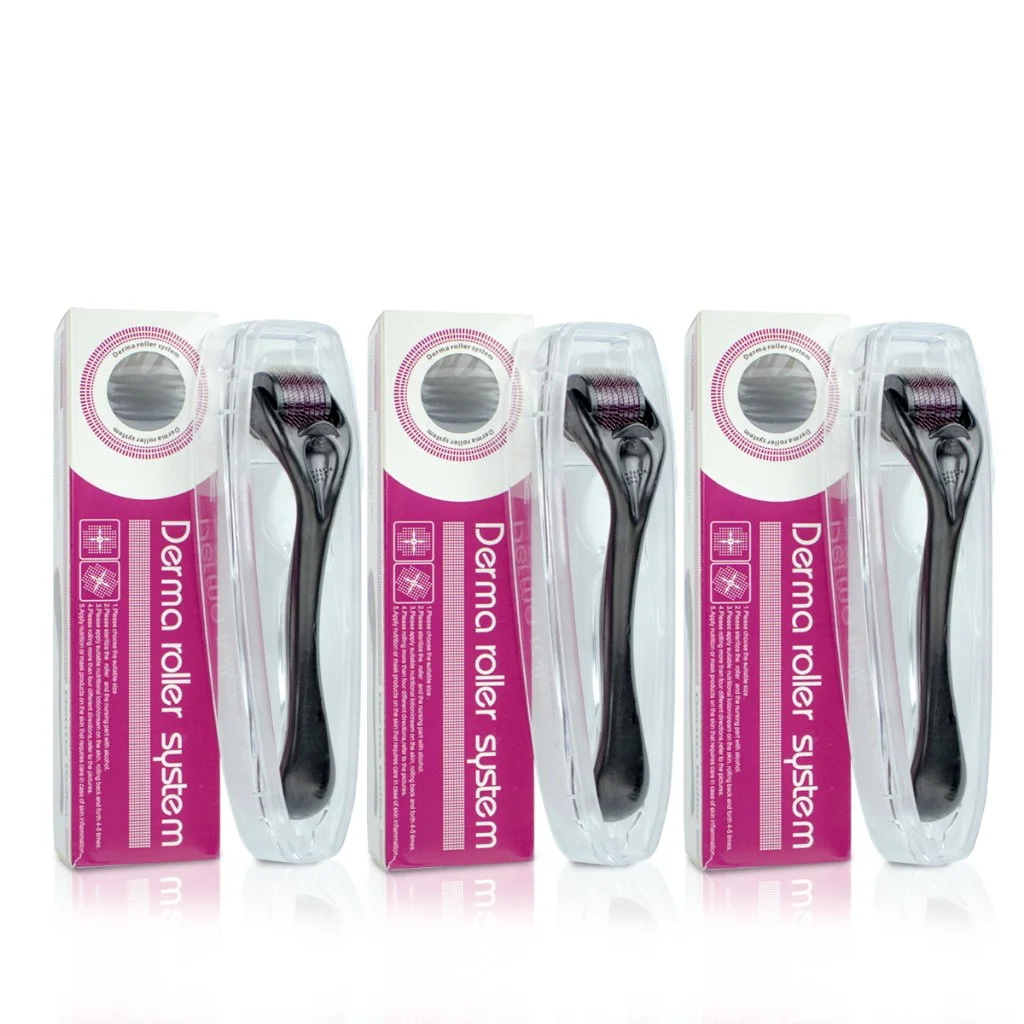 3x Titanium Micro Needle Derma Rollers