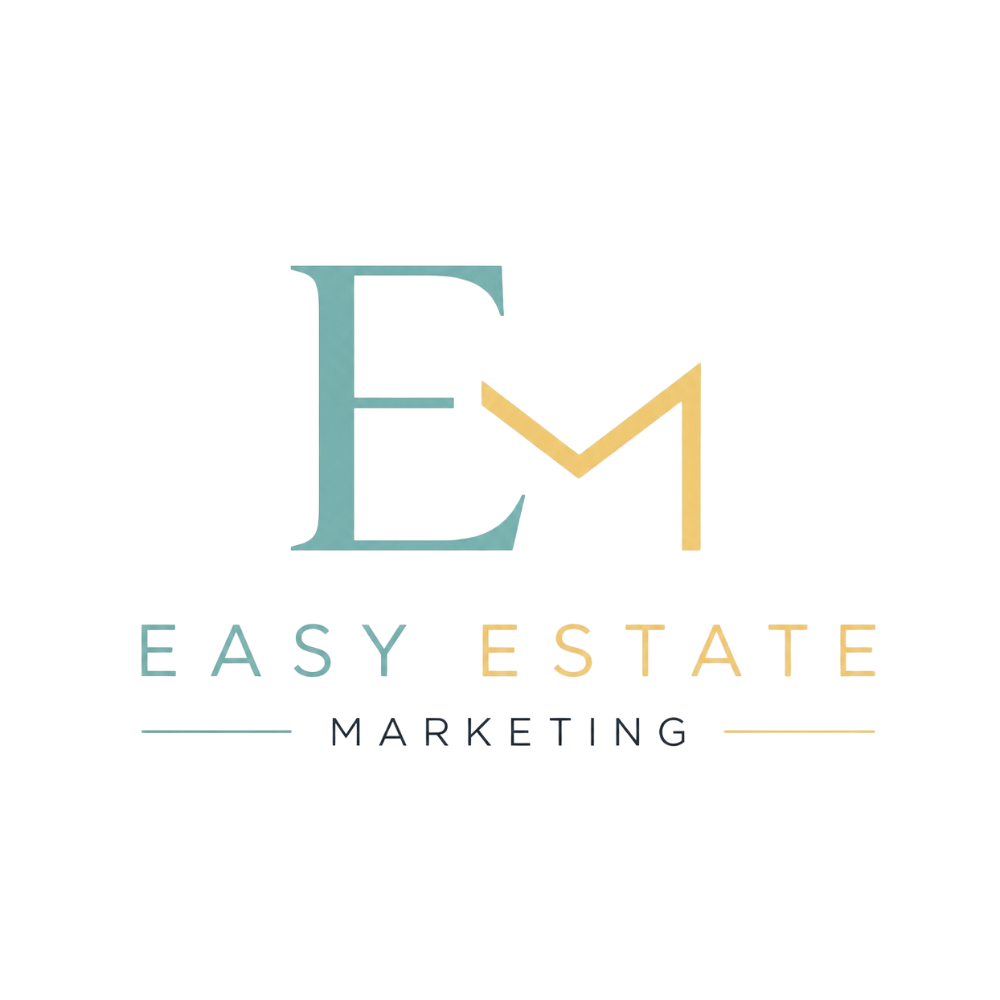Logo for Easy Estate Marketing with stylized E and M, and the company name below.