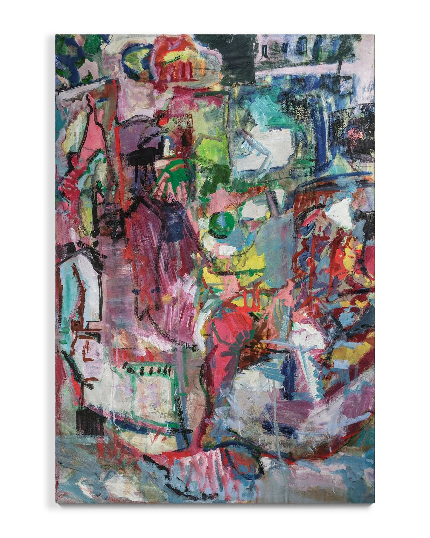 Untitled, 2019, oil and acrylic on canvas, 53 x 36in