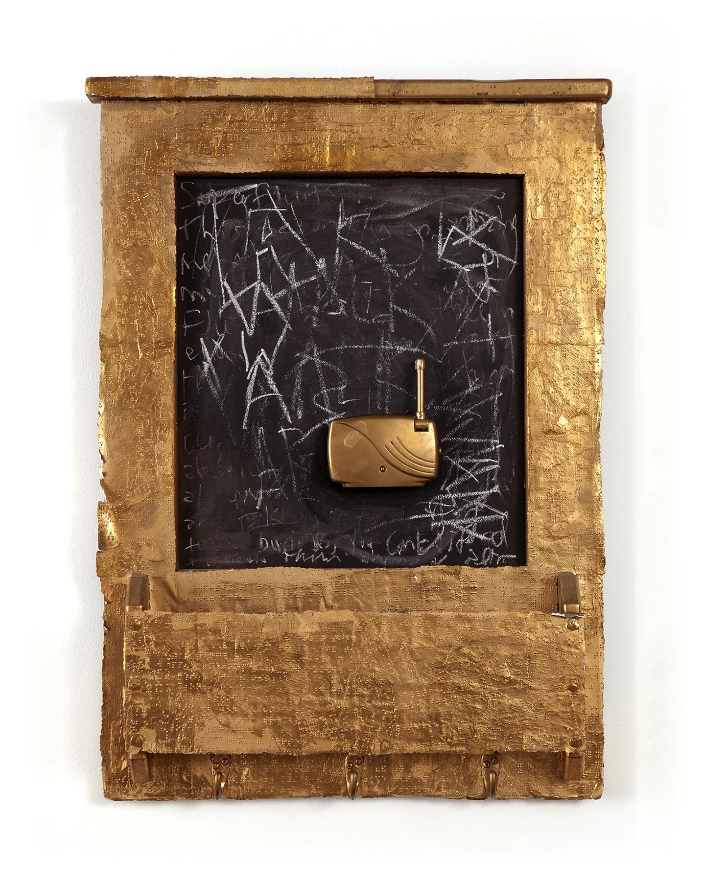 Chalkboard, 2010. Spray paint, braille, baby monitor, 20.5 x 28.5 in