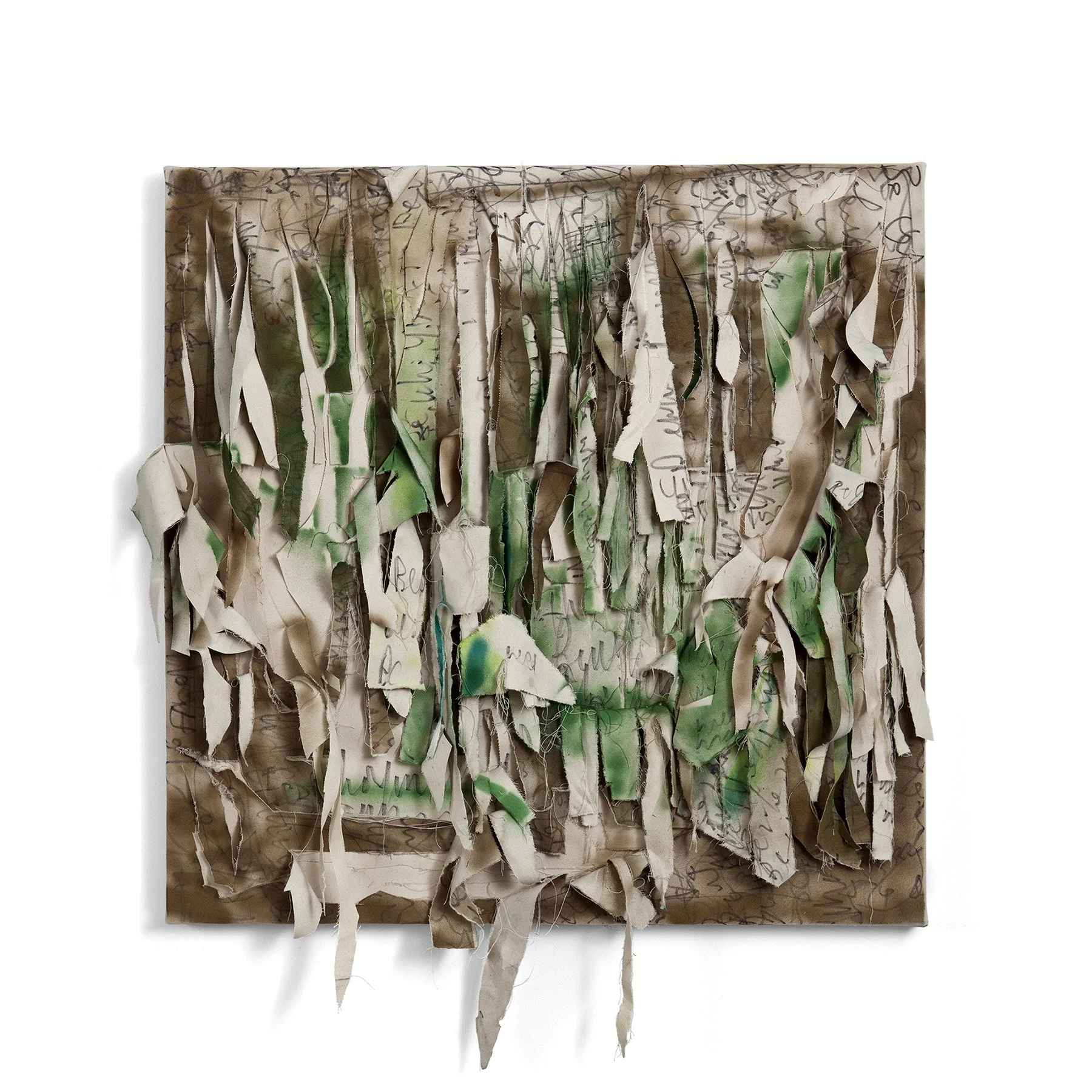 Torn, 2011. Spray paint and oil on canvas, 41.5 x 41.5 in