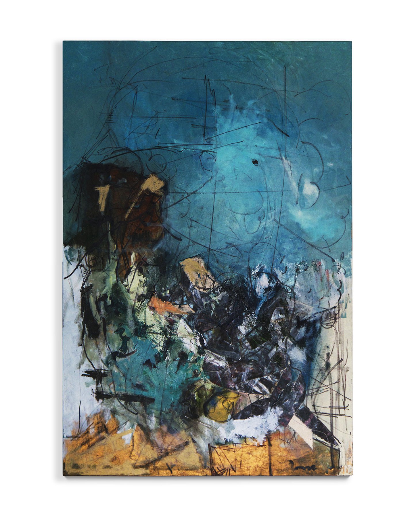 Untitled, 2015. Oil and mixed media on canvas, 24 x 36 in