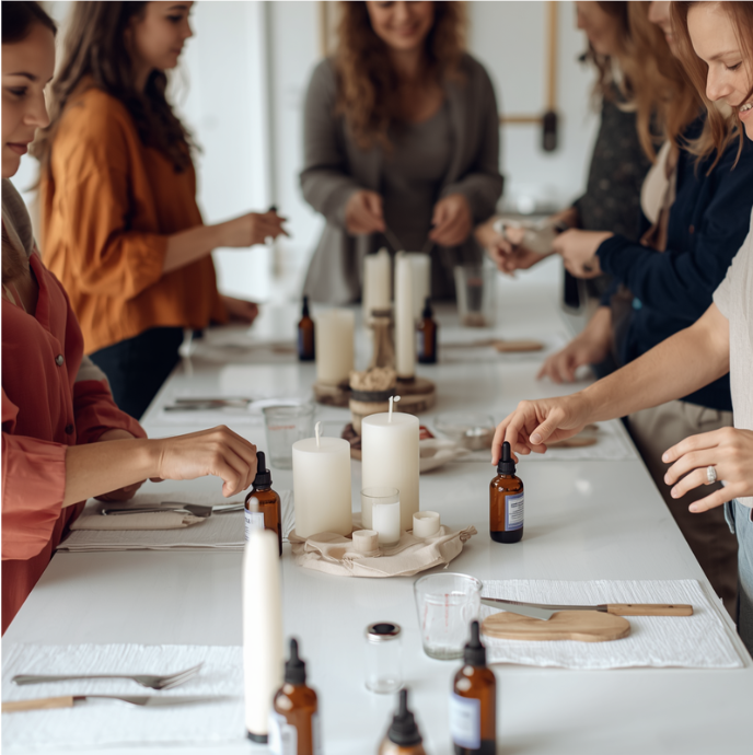 candle-making party at home
