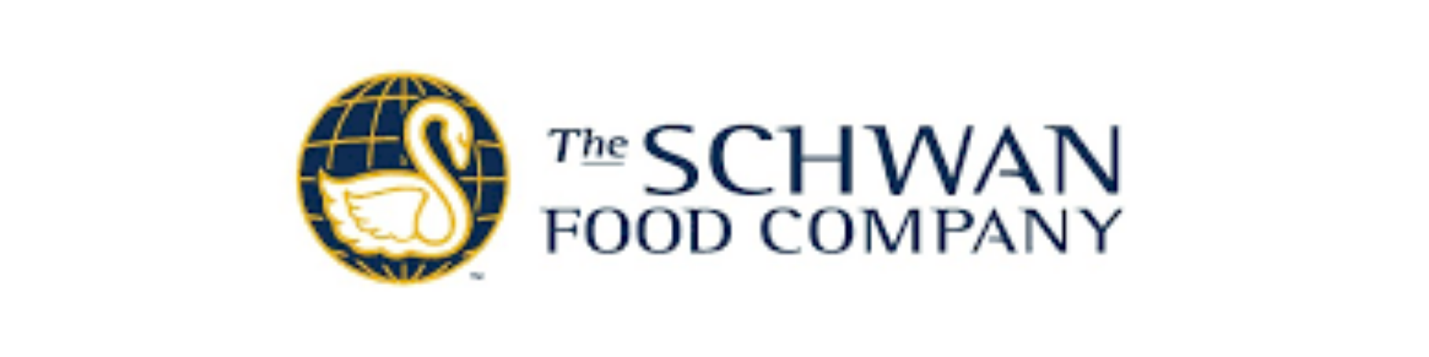 Logo of The Schwan Food Company featuring a swan inside a globe with the company name to the right.