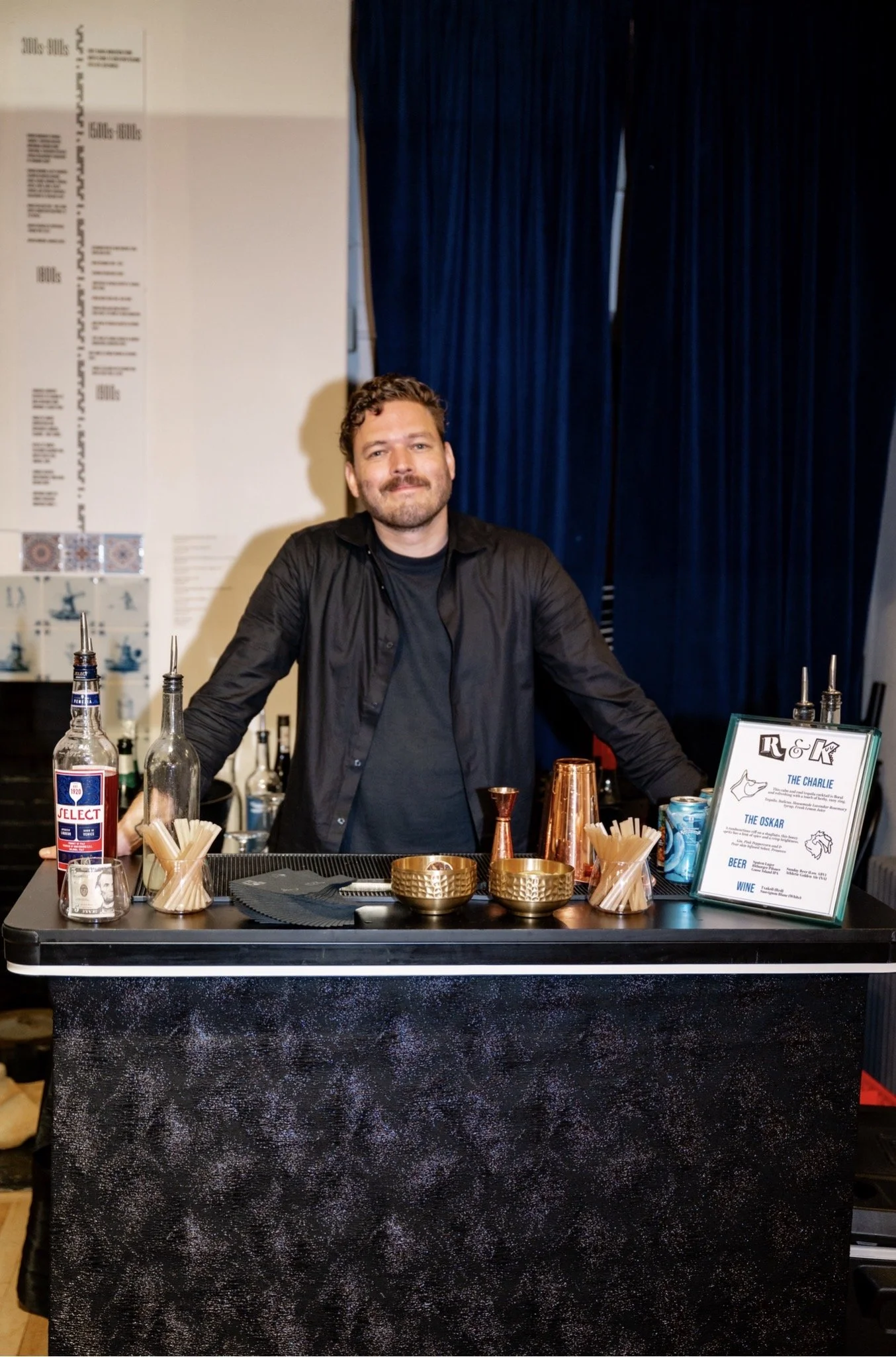 We had two bars set up for this event, one upstairs in the museum and one outside under the tent. Shoutout to Grant! An amazing bartender with decades of experience. 