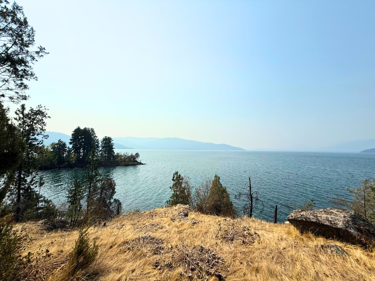 Looking out over Lake Pend Oreille from the hill on Fisherman’s Island.
