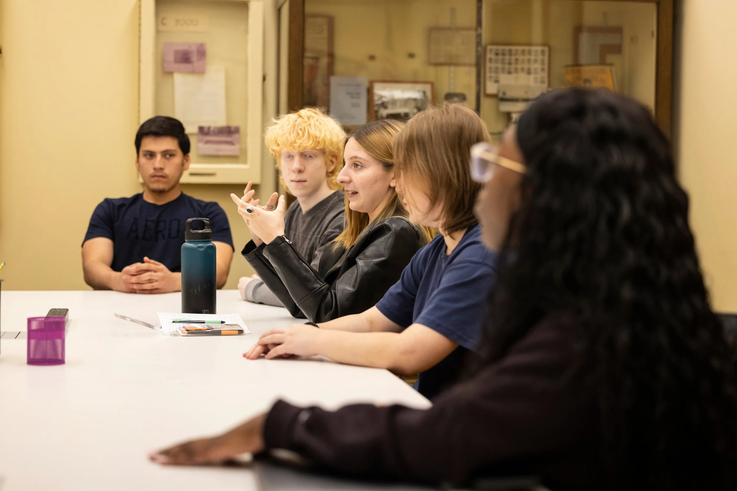 Students discussing during an Open Exchange